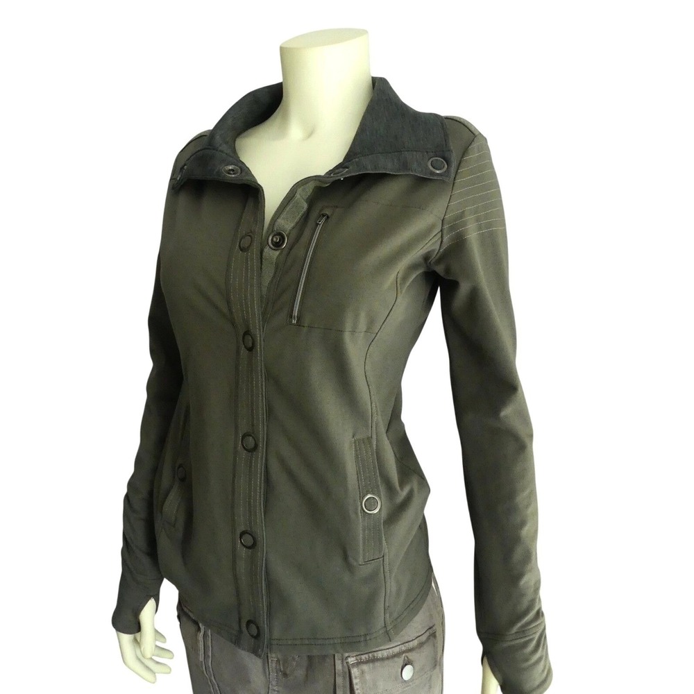 KUHL Womens Krush Olive Green Snap Front Jacket Size S Gorpcore Outdoor
